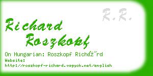 richard roszkopf business card